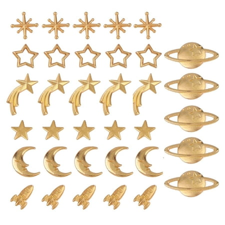 35 Pieces Alloy Epoxy Resin Supplies Xingyue Spacecraft Filler Accessories