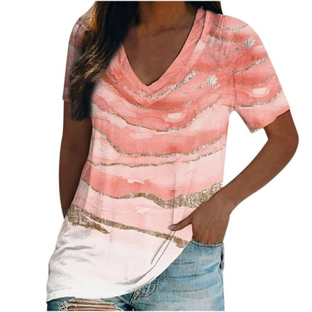 Shirts for Women Shirts for Women Fashion Women s Casual Printed V-Neck Short Sleeve Pullover Tops Blouse T-shirt Crop Top Shirts for Women Clearance 2022 White Tank Tops Women Pink S
Shirts for Women Shirts for Women Fashion Women s Casual Printed V-Neck Short Sleeve Pullover Tops Blouse T-shirt Crop Top Shirts for Women Clearance 2022 White Tank Tops Women Pink S
