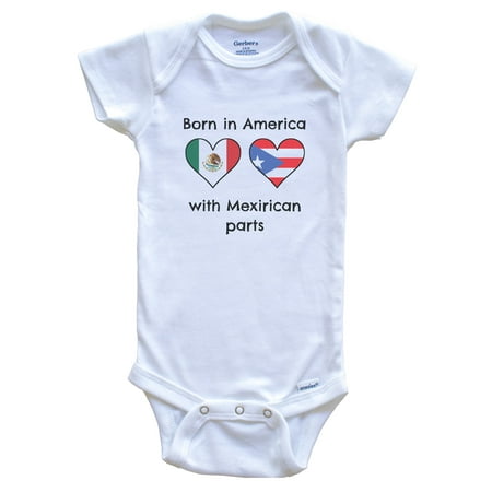 Born In America With Mexirican Parts Funny Mexico Puerto Rico Flags One Piece Baby Bodysuit
Born In America With Mexirican Parts Funny Mexico Puerto Rico Flags One Piece Baby Bodysuit