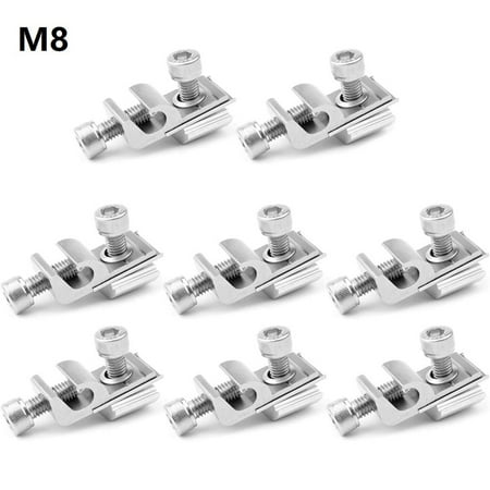 8PCS Solar Panel Earthing Clips Earth Clamp for PV Module Aluminium Holder Parts