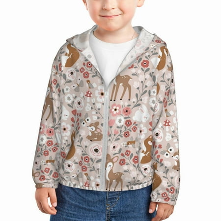 Wukai Autumn Floral Deer Print Kids Sun Protection Hoodie Zip-Up Jackets Long Sleeve Shirts Fishing Shirt with Pocket for Kid-3 Years
Wukai Autumn Floral Deer Print Kids Sun Protection Hoodie Zip-Up Jackets Long Sleeve Shirts Fishing Shirt with Pocket for Kid-3 Years