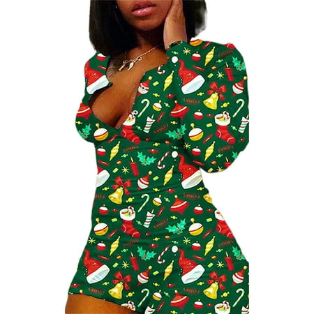 Canis Womens Christmas Long Sleeve Jumpsuit Bodysuit Bodycon Pajamas Playsuit Rompers 
Canis Womens Christmas Long Sleeve Jumpsuit Bodysuit Bodycon Pajamas Playsuit Rompers