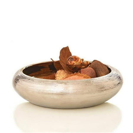 Sage & Co. EAC18479SV Industrial Garden Ceramic Striated Lotus Bowl, 8 inch