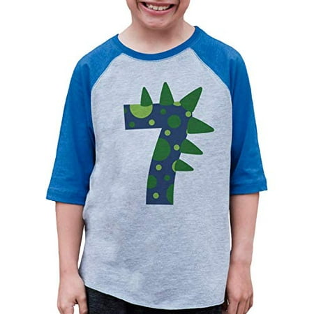 7 ate 9 Apparel Boy s Seven 7th Seventh 7 Dinosaur Spikes Dino Birthday Blue Raglan Tee
7 ate 9 Apparel Boy s Seven 7th Seventh 7 Dinosaur Spikes Dino Birthday Blue Raglan Tee