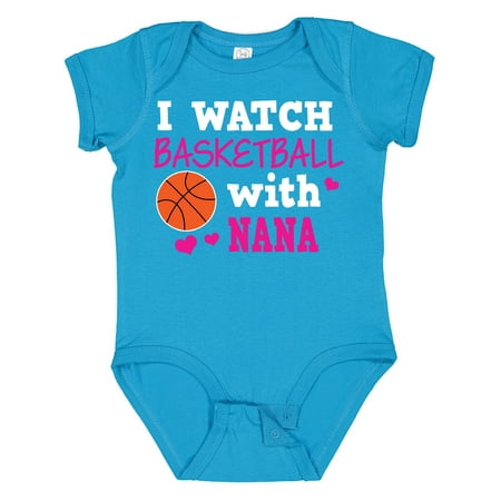 Inktastic I Watch Basketball with Nana Gift Baby Girl Bodysuit