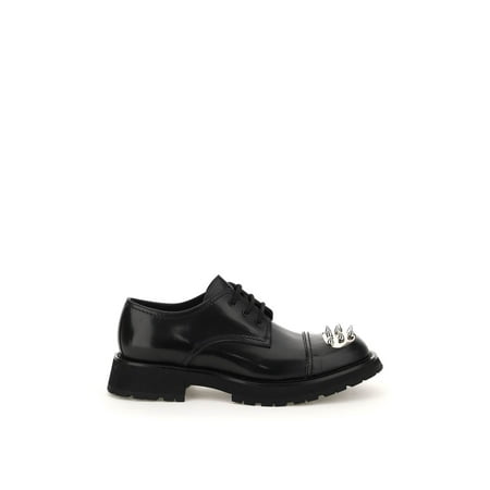 Alexander Mcqueen Leather Lace-Up Shoes With Studded Toe-Cap