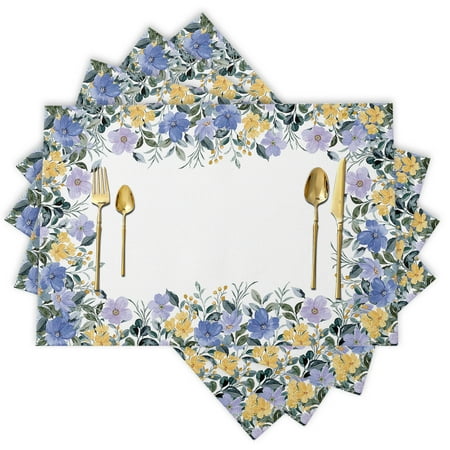 Purple Flowers Leaves Set of 4 Placemats Heat-Resistant Table Mats Washable Easy Clean Anti-Slip Place Mats for Dining Table
Purple Flowers Leaves Set of 4 Placemats Heat-Resistant Table Mats Washable Easy Clean Anti-Slip Place Mats for Dining Table
