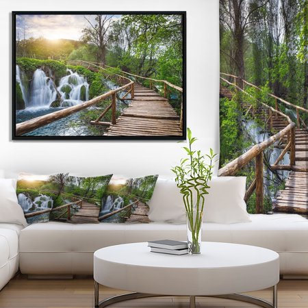 DESIGN ART Designart 'Pathway in Plitvice Lakes' Landscape Photography Framed Canvas Art Print