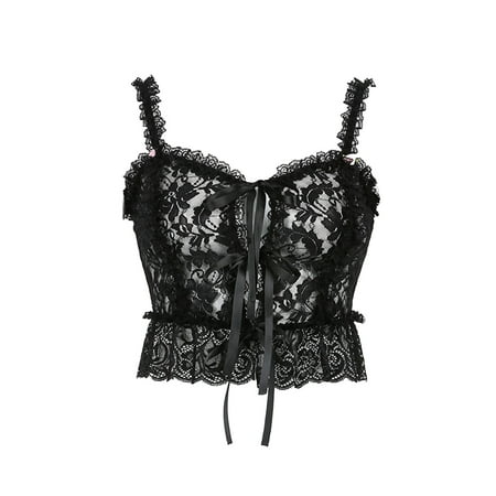 xkwyshop Women s Vest Lace Floral V-Neck Sleeveless Crop Tops Backless Ruffle Camisole for Summer Black M/L
xkwyshop Women s Vest Lace Floral V-Neck Sleeveless Crop Tops Backless Ruffle Camisole for Summer Black M/L