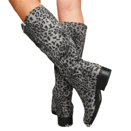 Womens PU Warm Boots With Leopard Print Thick Heel Zipper Vintage Long Boots Warm Winter Outdoor Walking Shoes 39 Grey
Womens PU Warm Boots With Leopard Print Thick Heel Zipper Vintage Long Boots Warm Winter Outdoor Walking Shoes 39 Grey