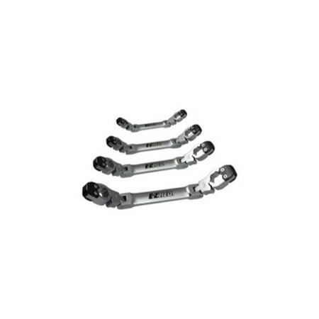 Ez Red LW4M 4 Piece Metric Ratcheting Line Wrench Set (8 Sizes)