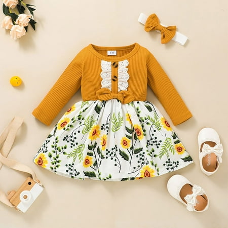 Hunpta Bow Dress Splice Party Princess Baby Floral Toddler Kid Ribbed Ruffled Girls Girls Dress&Skirt
Hunpta Bow Dress Splice Party Princess Baby Floral Toddler Kid Ribbed Ruffled Girls Girls Dress&Skirt
