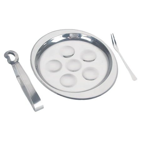 1 Set Kitchen Serving Utensil Escargot Dish Baked Snail Plate Fork Clip Set