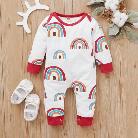 BadyminCSL Infant Baby Girls Boys Long-sleeved Rainbow Floral Print Clothes Jumpsuit
BadyminCSL Infant Baby Girls Boys Long-sleeved Rainbow Floral Print Clothes Jumpsuit