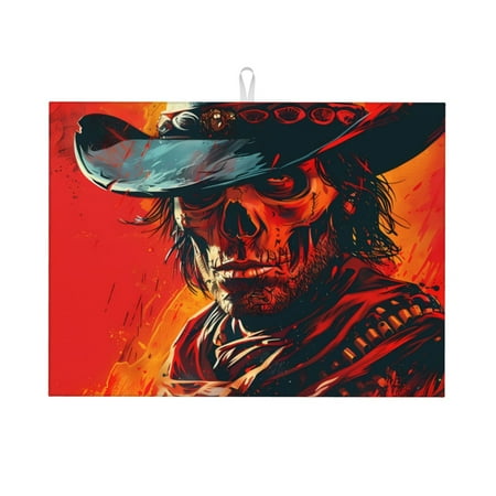 Ocsxa 60s Western Skull Cowboy Dish Drying Mat for Kitchen Counter Coffee Bar Coffee Station Accessories Absorbent Coffee Mat Kitchen Drying Mat Easy Clean 18x24 Inch
Ocsxa 60s Western Skull Cowboy Dish Drying Mat for Kitchen Counter Coffee Bar Coffee Station Accessories Absorbent Coffee Mat Kitchen Drying Mat Easy Clean 18x24 Inch