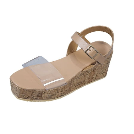Womens Casual Vintage Buckle Faux Wood Sole Wedge Transparent Upper Sandals Mom Shoes Open Toe Slide Sandals Comfortable Flats Flip-Flops Sandal Casual Platforms Wedge Sandals Heeled Sandals A793
Womens Casual Vintage Buckle Faux Wood Sole Wedge Transparent Upper Sandals Mom Shoes Open Toe Slide Sandals Comfortable Flats Flip-Flops Sandal Casual Platforms Wedge Sandals Heeled Sandals A793