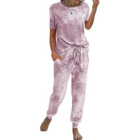 Tie Dye Pajama Set Women s Casual 2 Piece Lace Up Pants Crew Neck Short Sleeve T Shirt
Tie Dye Pajama Set Women s Casual 2 Piece Lace Up Pants Crew Neck Short Sleeve T Shirt