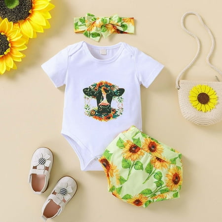 CHGBMOK Clearance Newborn Toddler Baby Boys Girls Short-Sleeved Romper Print Shorts Hairband Three-Piece Set
CHGBMOK Clearance Newborn Toddler Baby Boys Girls Short-Sleeved Romper Print Shorts Hairband Three-Piece Set