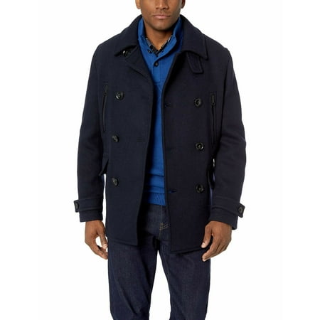 Mens Peacoat Navy Small Double Breasted Zip Pocket S