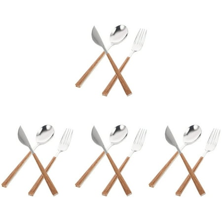 HOMEMAXS 4 Sets of Stainless Steel Fork Spoon Tableware Kit Wood-like Handle Fork Dinner Cutter
HOMEMAXS 4 Sets of Stainless Steel Fork Spoon Tableware Kit Wood-like Handle Fork Dinner Cutter