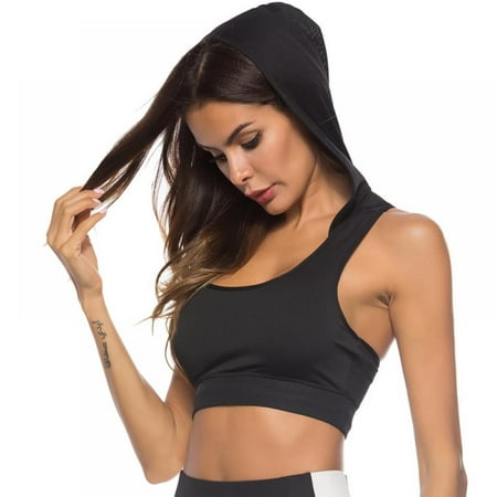 Hooded Sports Bra for Women Medium Support Padded Workout Tank Tops Removable Cups Racerback Running Gym Yoga Bras
Hooded Sports Bra for Women Medium Support Padded Workout Tank Tops Removable Cups Racerback Running Gym Yoga Bras