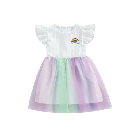 Kids Baby Girl Summer Patchwork Dress Flying Sleeve Round Neck Colorful Mesh Two-Layer Hem A-Line Dress
Kids Baby Girl Summer Patchwork Dress Flying Sleeve Round Neck Colorful Mesh Two-Layer Hem A-Line Dress