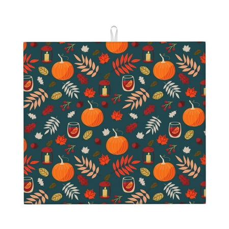 Dish Drying Mats for Kitchen Counter Autumn with Pumpkins 16x18in Dish Drying Pad Coffee Mat with Hanging Loop Super absorbent Kitchen Counter Mat Coffee Bar Accessories
Dish Drying Mats for Kitchen Counter Autumn with Pumpkins 16x18in Dish Drying Pad Coffee Mat with Hanging Loop Super absorbent Kitchen Counter Mat Coffee Bar Accessories