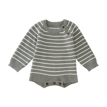 Fsqjgq 3 Month Baby Girl Romper Babys Boys Girls Winter Long Sleeve Bodysuit Clothes Striped Knit Sweater Romper Baby Girl Princess Items Cotton Blend Grey 70
Fsqjgq 3 Month Baby Girl Romper Babys Boys Girls Winter Long Sleeve Bodysuit Clothes Striped Knit Sweater Romper Baby Girl Princess Items Cotton Blend Grey 70