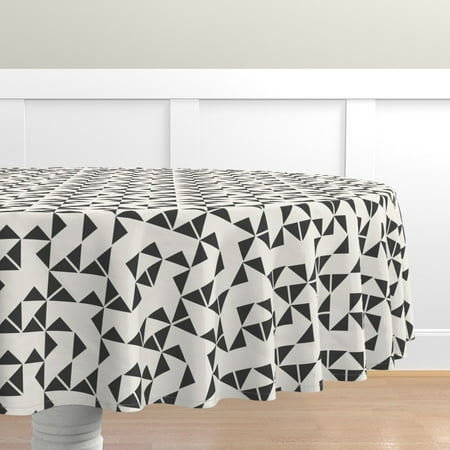 Cotton Sateen Tablecloth 90 Round - Black White Triangle Print Custom Table Linens by Spoonflower
Cotton Sateen Tablecloth 90 Round - Black White Triangle Print Custom Table Linens by Spoonflower