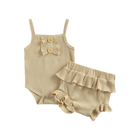 Inevnen Baby Newborn Girls Summer Clothes Sleeveless Solid Color Ribbed Romper Short Sets 2 Pieces Infant Vest Outfits
Inevnen Baby Newborn Girls Summer Clothes Sleeveless Solid Color Ribbed Romper Short Sets 2 Pieces Infant Vest Outfits
