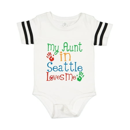Inktastic My Aunt in Seattle Loves Me Gift Baby Boy or Baby Girl Bodysuit