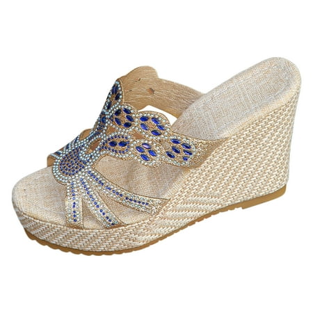 Jungdeepe Ladies Summer Rhinestone Bright Leather Thick Bottom Large Size Slope Heel Sandals Slippers
Jungdeepe Ladies Summer Rhinestone Bright Leather Thick Bottom Large Size Slope Heel Sandals Slippers