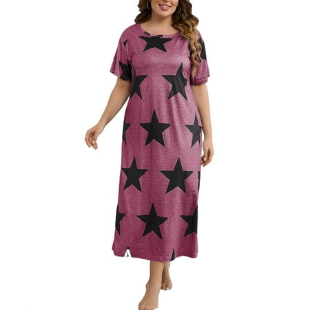 Casual Geometric Print Round Neck Sleepshirts Short Sleeve Mauve Purple Plus Size Nightgowns & Sleepshirts (Women s Plus)
Casual Geometric Print Round Neck Sleepshirts Short Sleeve Mauve Purple Plus Size Nightgowns & Sleepshirts (Women s Plus)