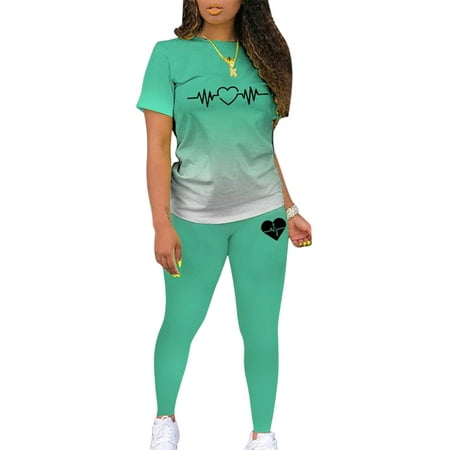 Sanviglor Ladies Two Piece Outfit Gradient Lounge Sets Crew Neck Jogger Set Lightweight Pajamas Jogging Sleepwear Light Green M
Sanviglor Ladies Two Piece Outfit Gradient Lounge Sets Crew Neck Jogger Set Lightweight Pajamas Jogging Sleepwear Light Green M