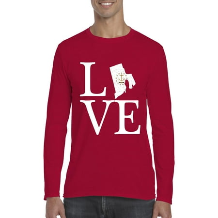 Love Rhode Island Men Softstyle Long Sleeve T-Shirt