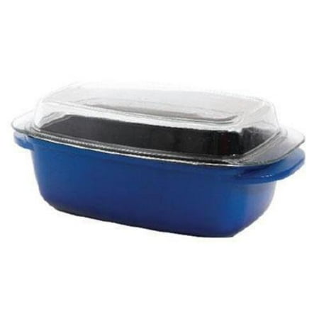 Gibson Cookware - 1.55 Gal Roaster Pan, Lid - Cast Aluminium, Glass Lid - Roaster Pan - For Roasting, Cooking - Cobalt Blue - 1 (98266-02)