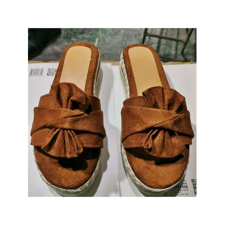 Eloshman Lady Slippers Slip On Sandals Wedge&platform Wedges Beach Casual Backless Comfortable Brown 9.5
Eloshman Lady Slippers Slip On Sandals Wedge&platform Wedges Beach Casual Backless Comfortable Brown 9.5