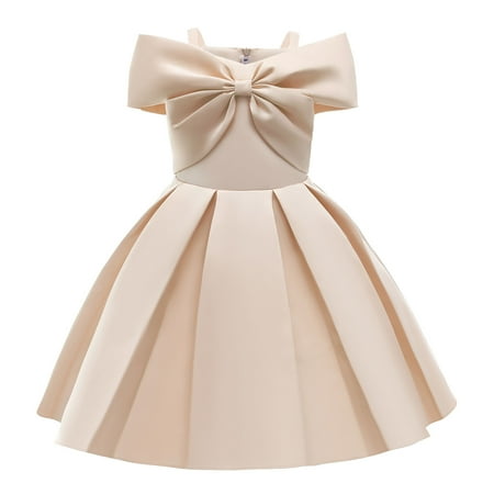 TAGOLD Toddler Girls Solid Color Temperament Bowknot Off Shoulder Pleated Skirt Birthday Party Gown Long Dresses Beige 8-9 Years(8-9Y)
TAGOLD Toddler Girls Solid Color Temperament Bowknot Off Shoulder Pleated Skirt Birthday Party Gown Long Dresses Beige 8-9 Years(8-9Y)
