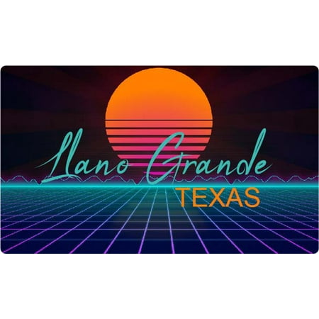 Llano Grande Texas 4 X 2.25-Inch Fridge Magnet Retro Neon Design