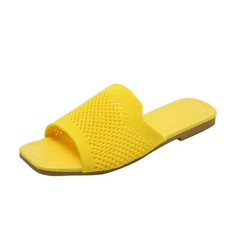 Women s Slip on Sandals Slide Casual Sandal Flat Open Toe Slides Women s Summer Fashion Casual Mesh Surface Slippers Flat Bottom Solid Color Slippers Yellow 6
Women s Slip on Sandals Slide Casual Sandal Flat Open Toe Slides Women s Summer Fashion Casual Mesh Surface Slippers Flat Bottom Solid Color Slippers Yellow 6