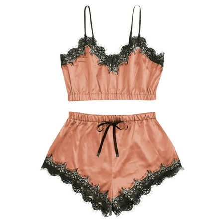 JeashCHAT Sexy Lingerie for Women Sleepwear Sleeveless Strap Nightwear Lace Trim Satin Cami Top Pajama Sets
JeashCHAT Sexy Lingerie for Women Sleepwear Sleeveless Strap Nightwear Lace Trim Satin Cami Top Pajama Sets