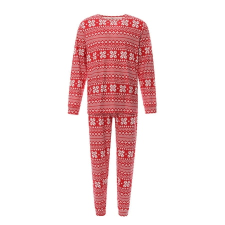 Multitrust Christmas Family Matching Pajamas Long-Sleeve Tops with Pants Suit