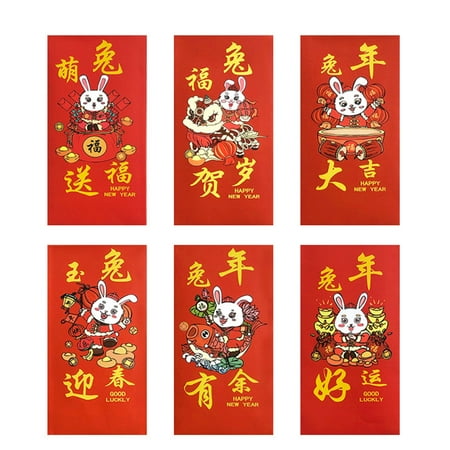greenhome 6Pcs Red Packet New Year Style Pattern Thickening Blessing Words 2023 Chinese Rabbit Year Festival Supplies for Festival
greenhome 6Pcs Red Packet New Year Style Pattern Thickening Blessing Words 2023 Chinese Rabbit Year Festival Supplies for Festival