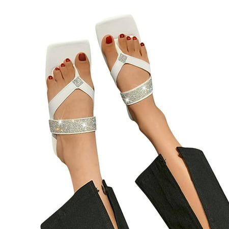 〖Yilirongyumm〗 White 41 Slippers For Women Sandals For Women Ladies Fashion Solid Flat Rhinestone Slippers Sandals Casual Shoes
〖Yilirongyumm〗 White 41 Slippers For Women Sandals For Women Ladies Fashion Solid Flat Rhinestone Slippers Sandals Casual Shoes