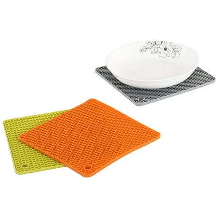 

2Pcs Coaster Pad Square Honeycomb Heat Insulation Pad Non-slip Silicone Mat Anti-scald Water Cup Coasters Kitchen Supplies Black