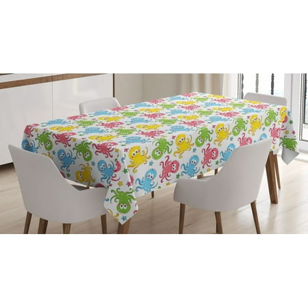 Octopus Tablecloth Cheerful Chipper Animals in the Ocean with Starfishes Nautical Cartoon Rectangle Satin Table Cover Accent for Dining Room and Kitchen 60 X 90 Multicolor by Ambesonne
Octopus Tablecloth Cheerful Chipper Animals in the Ocean with Starfishes Nautical Cartoon Rectangle Satin Table Cover Accent for Dining Room and Kitchen 60 X 90 Multicolor by Ambesonne