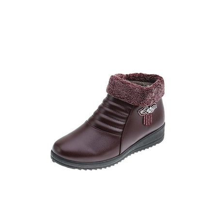 Winter Snow Shoes for Womens Warm Fleece Lined Ankle Boots Anti Slip Platform Round Toe Booties with Side Zipper
Winter Snow Shoes for Womens Warm Fleece Lined Ankle Boots Anti Slip Platform Round Toe Booties with Side Zipper