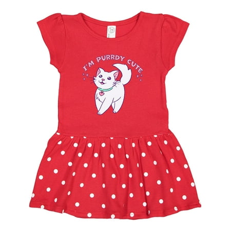 Inktastic I m Purrdy Cute White Kitty Cat Gift Toddler Girl Dress