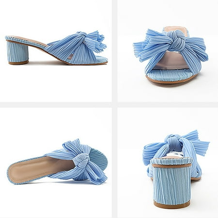 Cathalem Women s Summer Thick Heel Satin Bow Round Head Strapless Sandals Wedge Sandal Women Blue 7.5
Cathalem Women s Summer Thick Heel Satin Bow Round Head Strapless Sandals Wedge Sandal Women Blue 7.5
