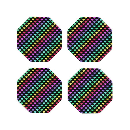 Fuzoiu Rainbow Hearts Print Leather Coasters Set Drink Coasters Set of 4 for Tabletop Protection Durable PVC Coasters Home Décor and Housewarming Gift-Octagon
Fuzoiu Rainbow Hearts Print Leather Coasters Set Drink Coasters Set of 4 for Tabletop Protection Durable PVC Coasters Home Décor and Housewarming Gift-Octagon